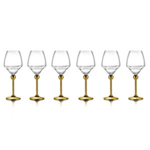Бокалы для белого вина с золотым декором на ножках - 6 ед. от Цептер